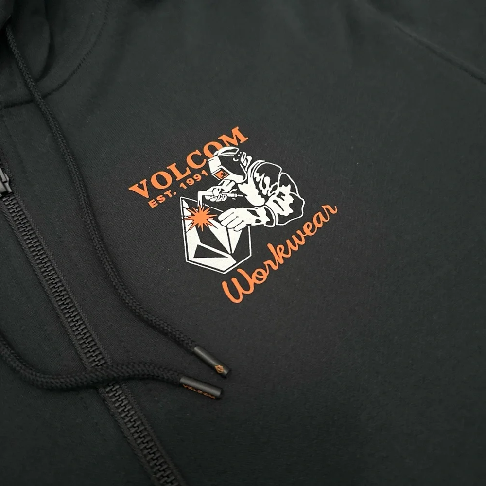 Volcom Black Workwear Zip-Up Sz Medium - Picture 2 of 4